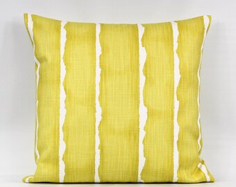 yellow striped throw pillows