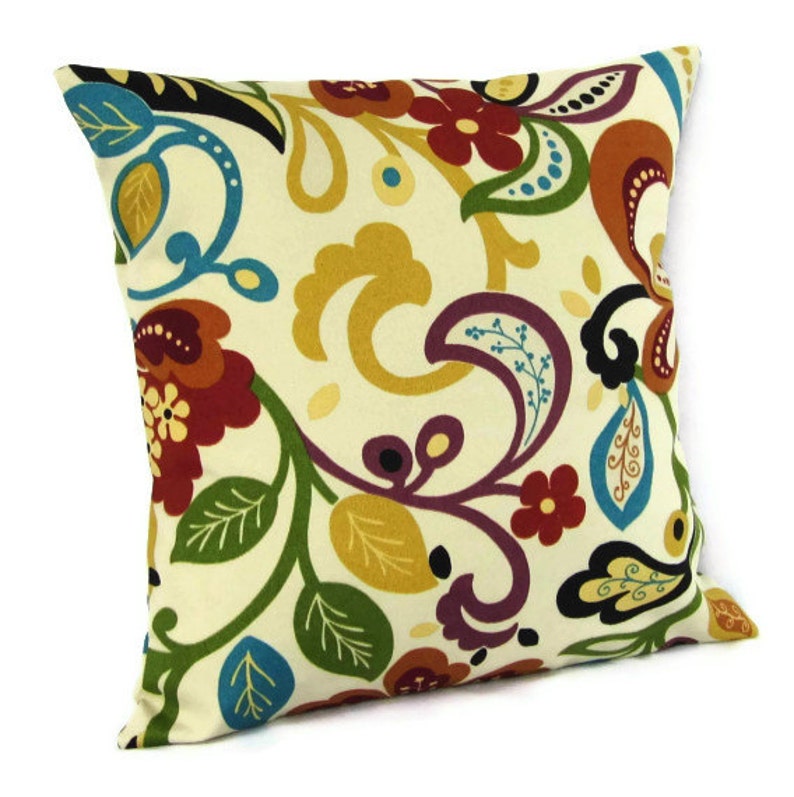 Brown Outdoor Pillow Cover Brown Floral Outdoor Pillow Porch Etsy