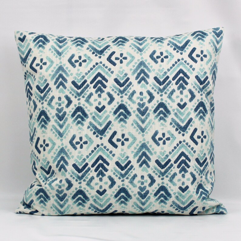 Navy Aqua Throw Pillow Cover Navy Blue Pillow Aqua Pillow Etsy
