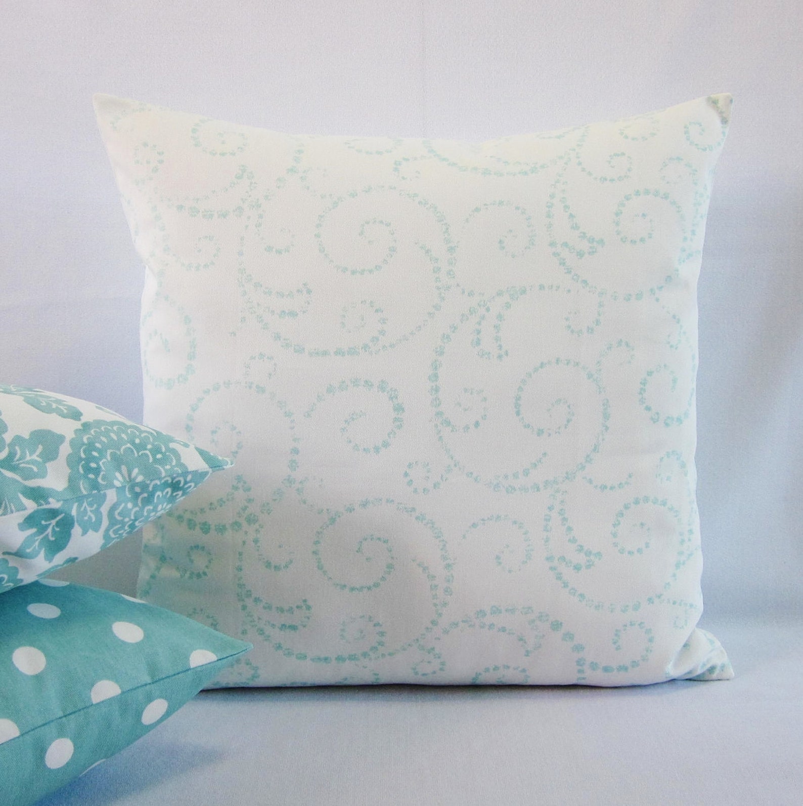 Aqua Throw Pillow Cover, Aqua Pillow, Decorative Throw Pillow, Seafoam ...