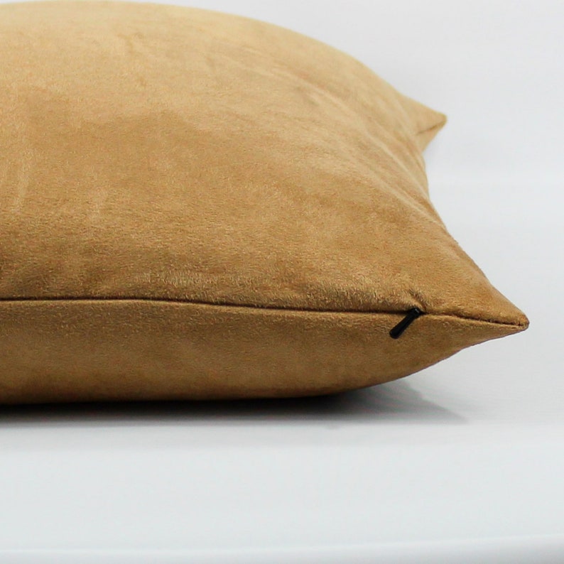 Brown Suede Pillow Cover Golden Brown Pillow Camel Suede Etsy