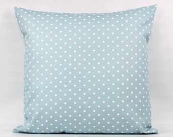 Blue Nursery Pillow, Blue Polka Dot Pillow Cover, Baby Boy Room, Baby Blue Pillow, Blue Pillows, Polka Dot Pillow, 18x18, Zipper