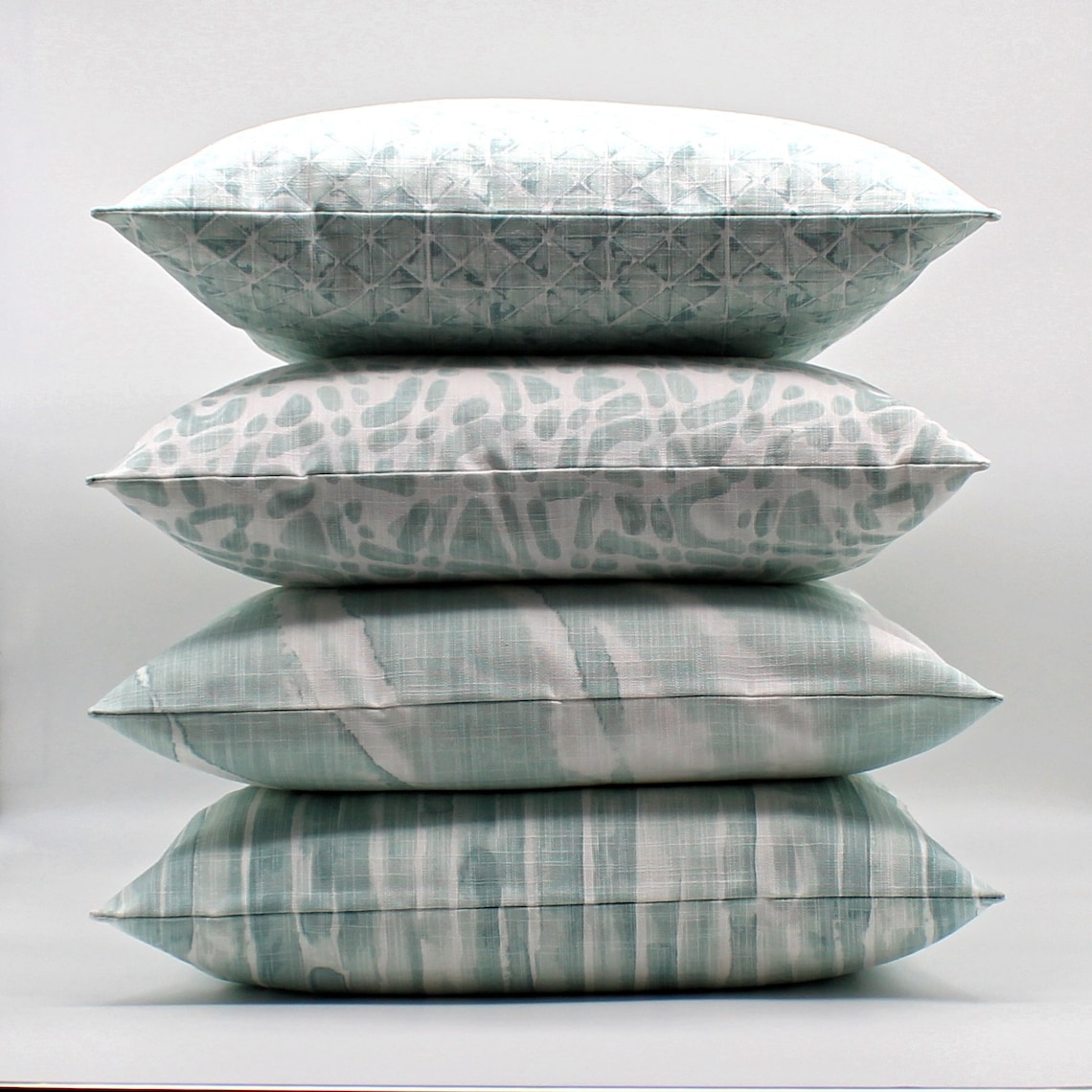 Aqua Green Throw Pillow Cover Watercolor Aqua Green Home Etsy