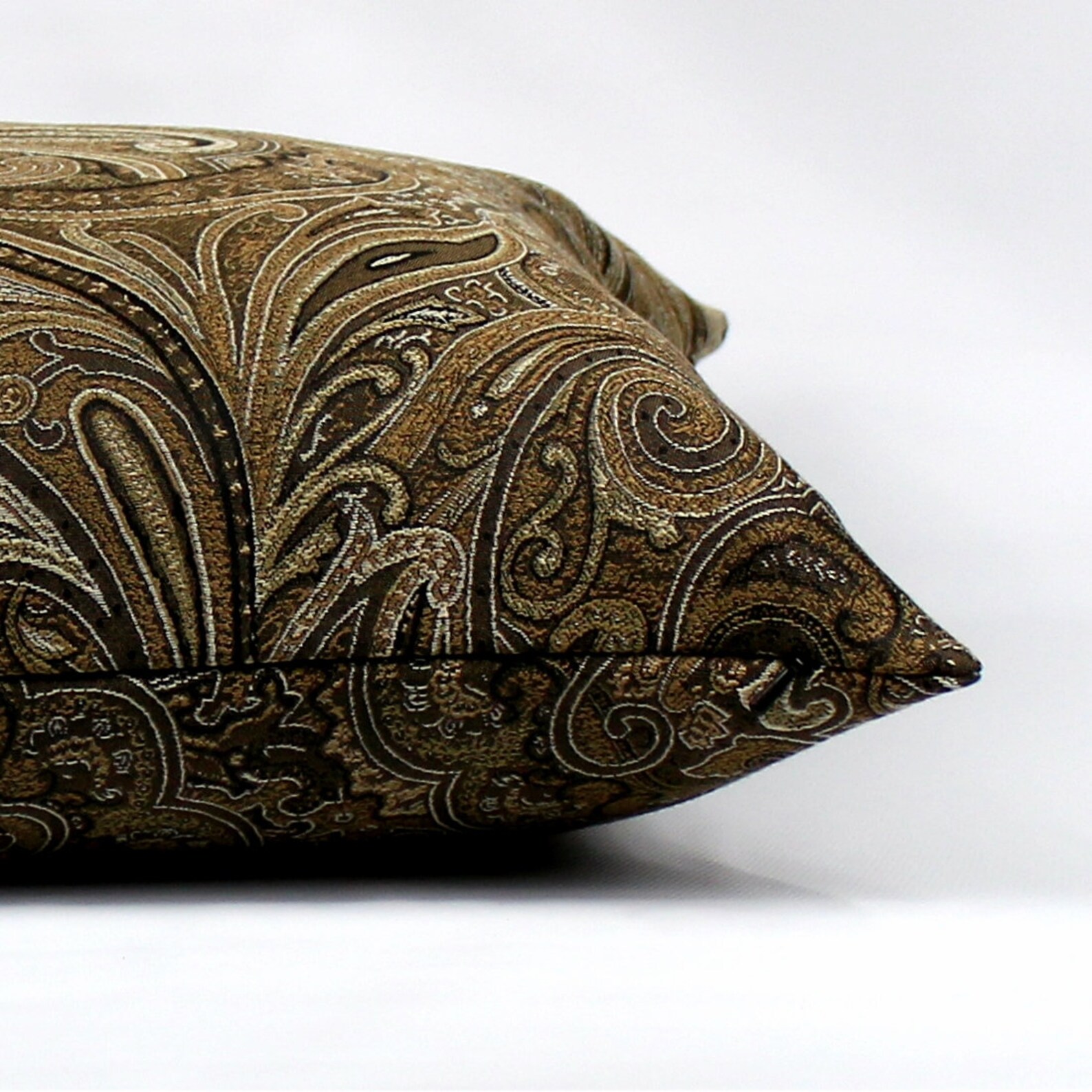 Brown Paisley Pillow Cover Brown Black Pillow Brown Pillow Etsy