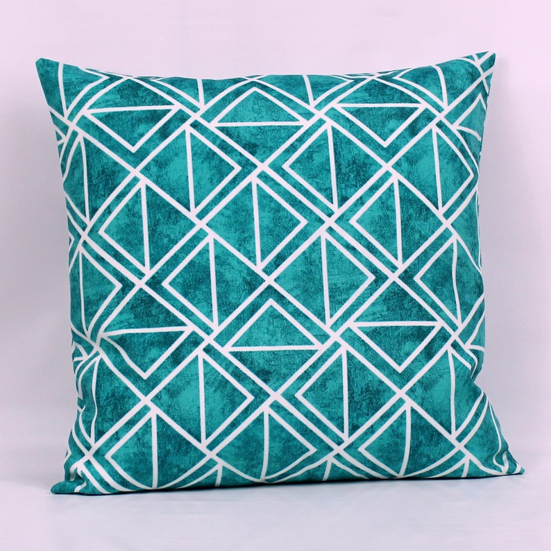 Turquoise Outdoor Throw Pillow Cover Teal Patio Pillow Cover Etsy