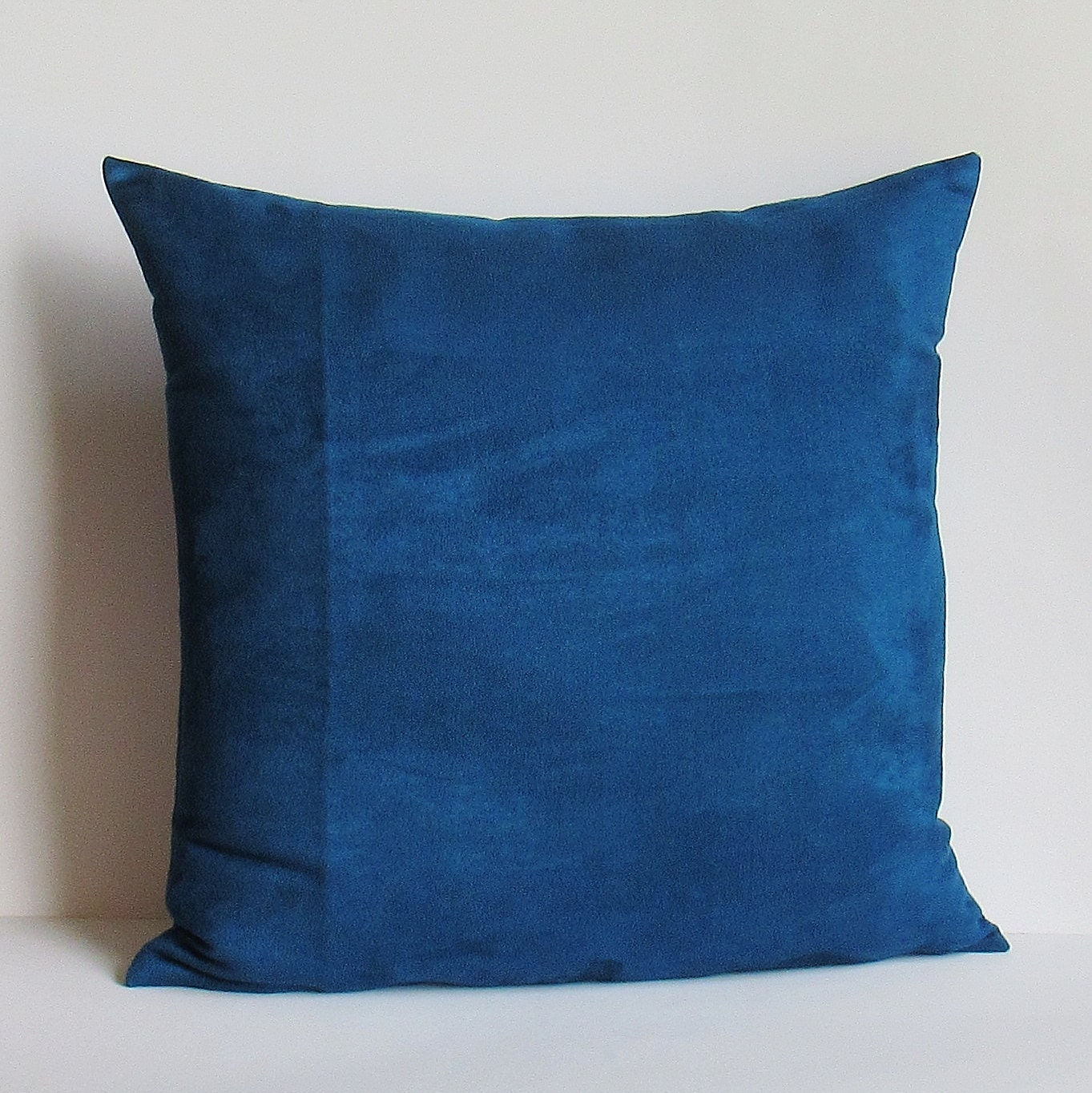 Peacock Blue Suede Pillow Cover Decorative Throw Pillow Teal Etsy
