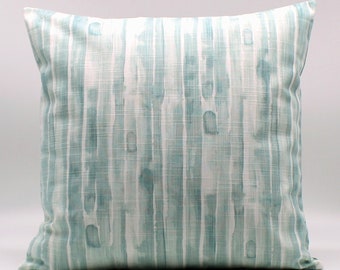 Aqua Green Throw Pillow Cover, Aquarel Aqua Green Home Decor, Spa Green Pillow Cover, Designer Kussen, Kustdecor, Aqua White, Rits