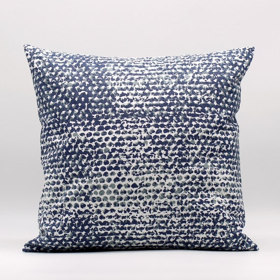 Navy Blue Dot Throw Pillow Cover, Polka Dot Pillow, Dark Navy Pillow,  Indigo, Navy Gray Pillow, White, Lumbar, Coastal Pillow, Beach, Zipper