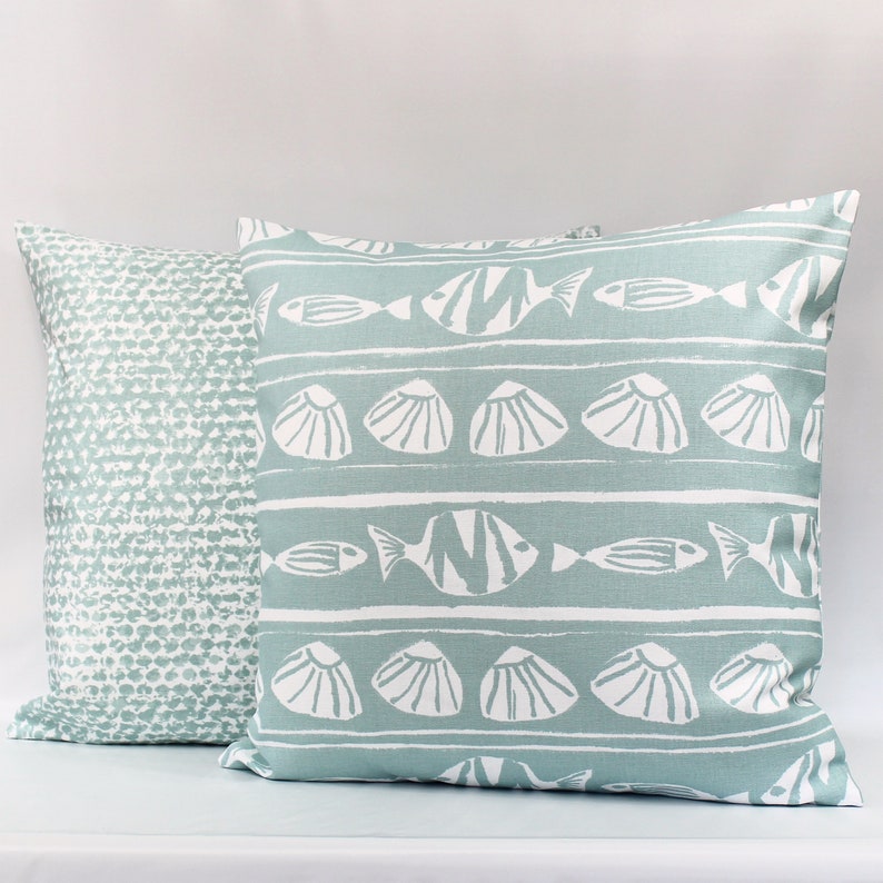 Aqua Navy Throw Pillow Cover Seaglass Pillow Aqua Pillow Etsy