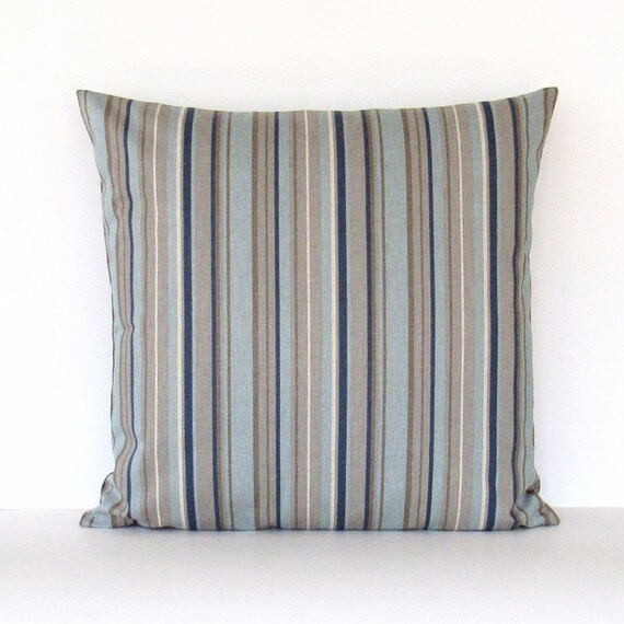 cover 12x18 pillow Gray Cover Decorative Pillow Stripe Brown Taupe Aqua Navy
