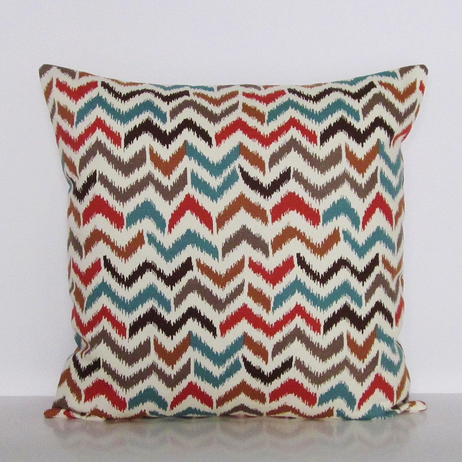 Brown Orange Pillow Cover Brown Chevron Pillow Autumn Pillow Etsy