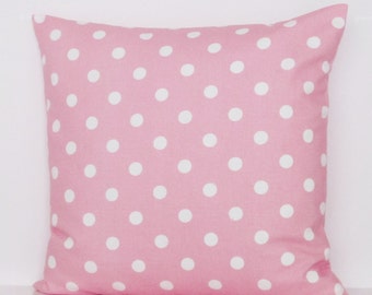 Pink Polka Dot Pillow Cover Decorative Throw Accent Toss 16x16 18x18 20x20 22x22 12x16 12x18 12x20 14x22 Lumbar Zipper Teen Girls