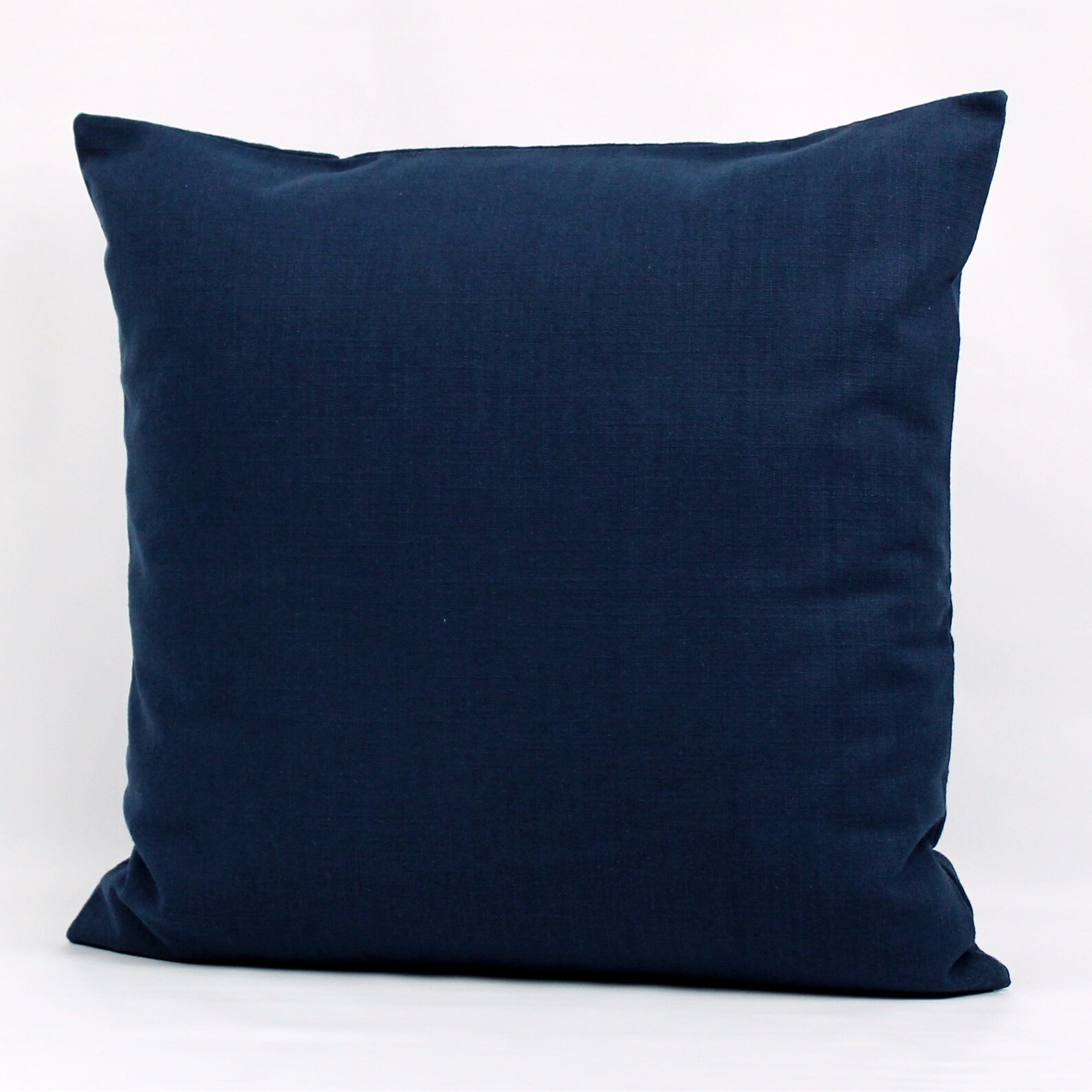 Navy Blue Throw Pillow Cover Linen Look Navy Blue Pillow Etsy