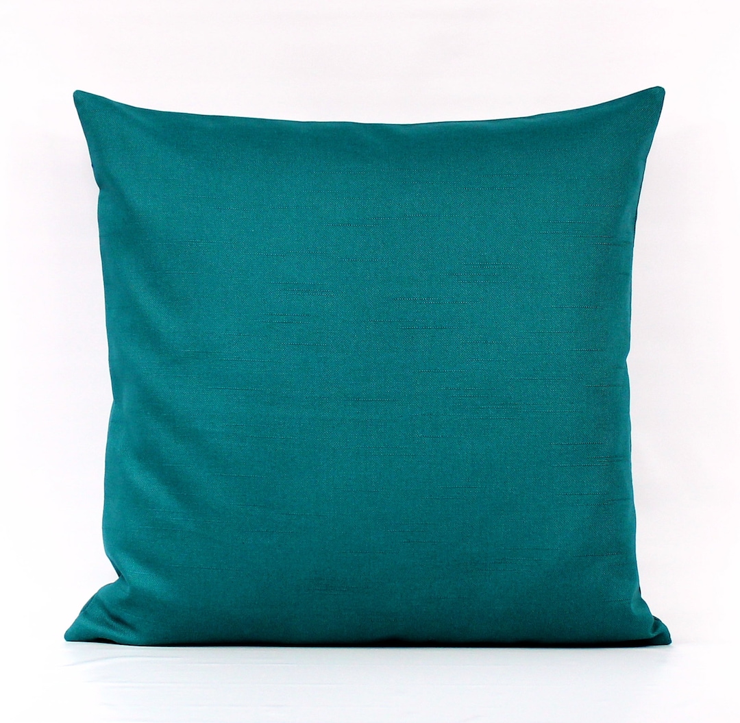 Teal Pillow Cover Solid Teal Throw Pillow Teal Pillows Etsy