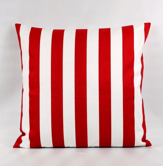 Red Stripe Pillow Cover Red Striped Pillow Red White Pillow Red