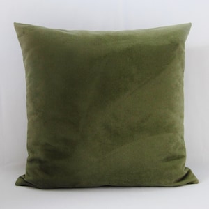 Olive Green Sage Suede Pillow Cover, Olive Faux Suede Pillow Cover, Green Throw Pillow Cover, Lumbar Pillow Cover, Sage Green Pillow, Zipper