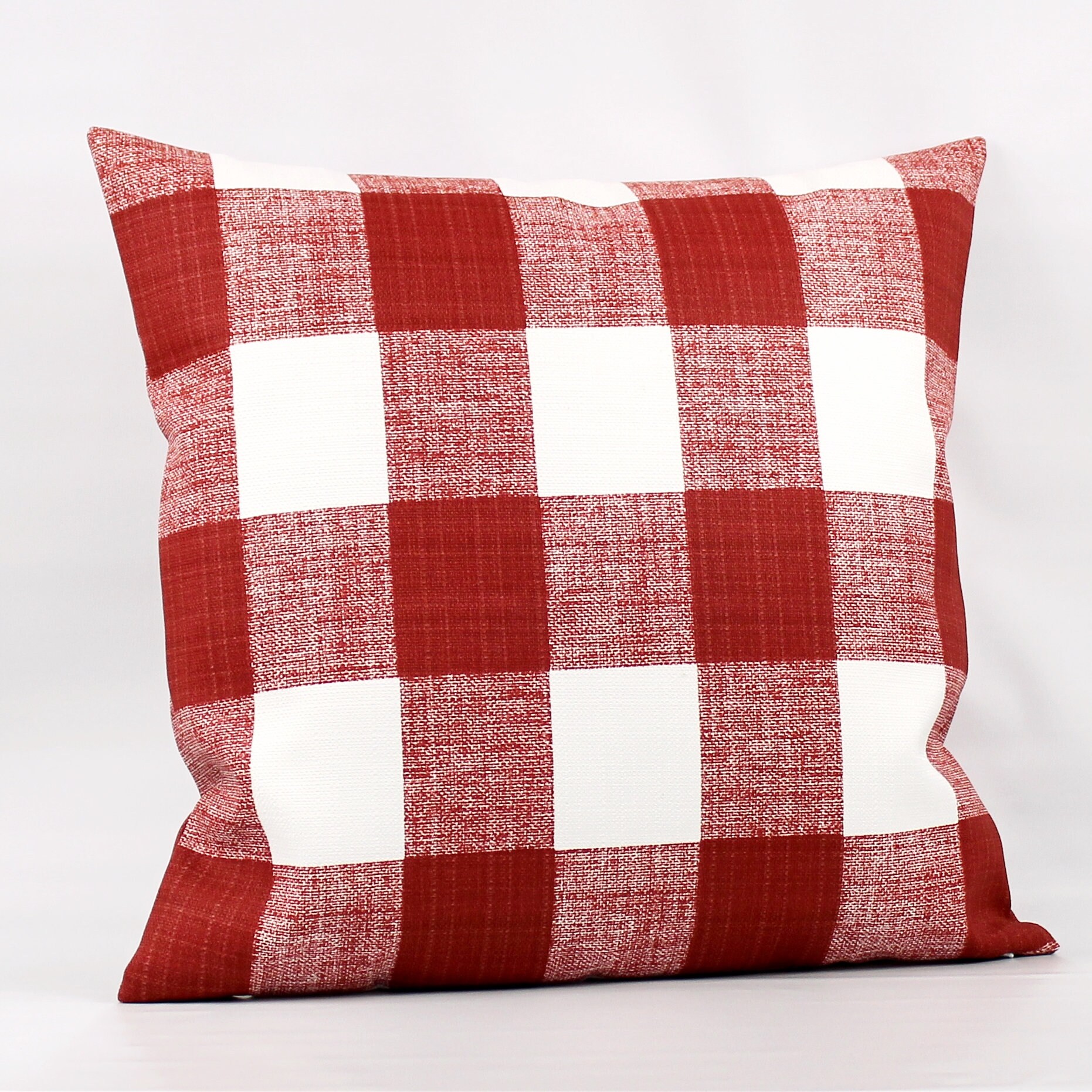 Red Outdoor Buffalo Plaid Pillow Cover Red Buffalo Check Etsy