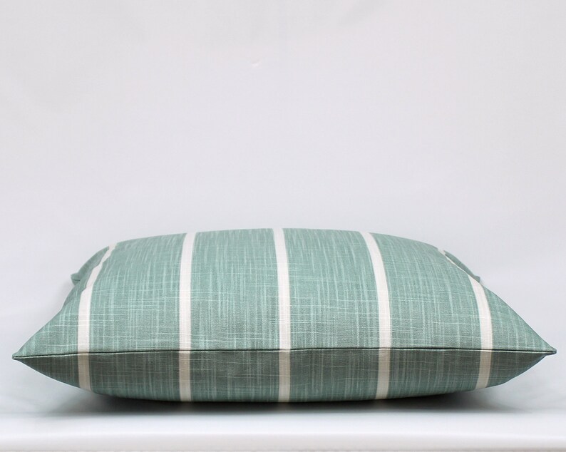 Sage Green Striped Throw Pillow Cover Sage Green Ivory Etsy