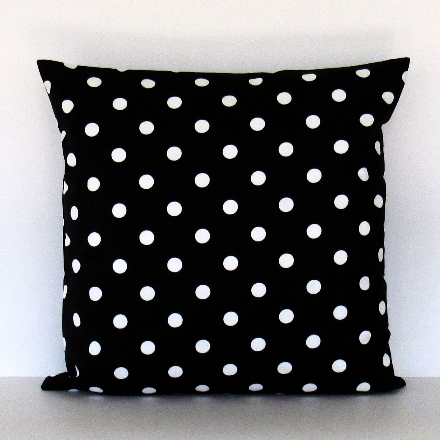 Black Polka Dot Pillow Cover Black White Pillow Decorative Etsy