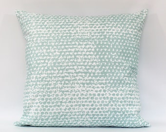 Aqua Dot Throw Pillow Cover, Polka Dot Pillow, Seaglass Pillow, Seafoam, Spa Green, Spa Blue, White, Lumbar, Coastal Pillow, Beach, Zipper