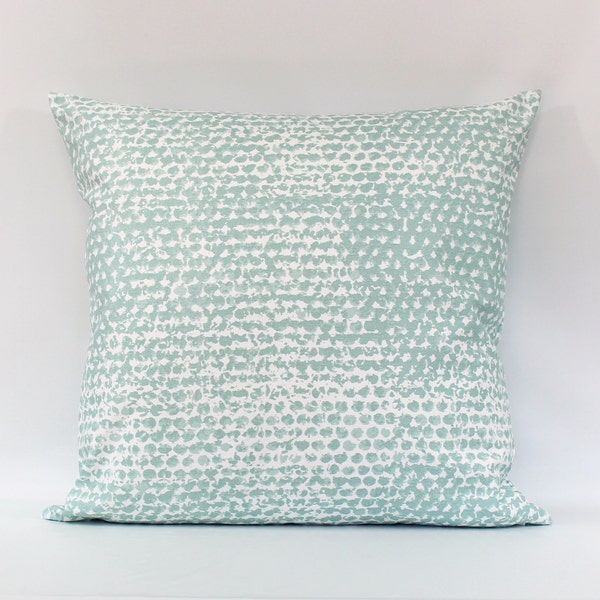 Aqua Dot Throw Pillow Cover, Polka Dot Pillow, Seaglass Pillow, Seafoam, Spa Green, Spa Blue, White, Lumbar, Coastal Pillow, Beach, Zipper