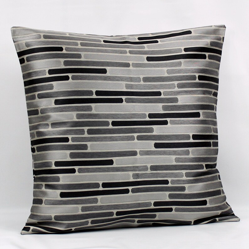 Gray Pillow Cover Gray Black Pillow Cover Gray Throw Pillow Etsy