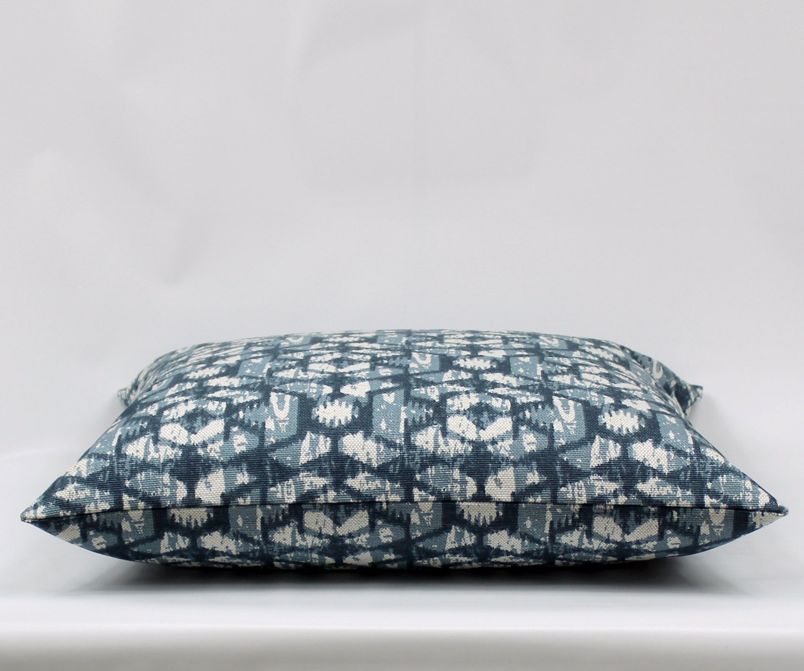 Navy Blue Geometric Throw Pillow Cover Blue Throw Pillow Etsy