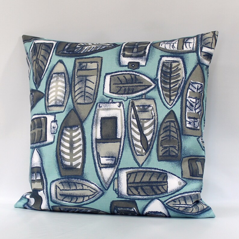 Aqua Navy Boat Throw Pillow Cover Boat Pillow Beach Pillow Etsy