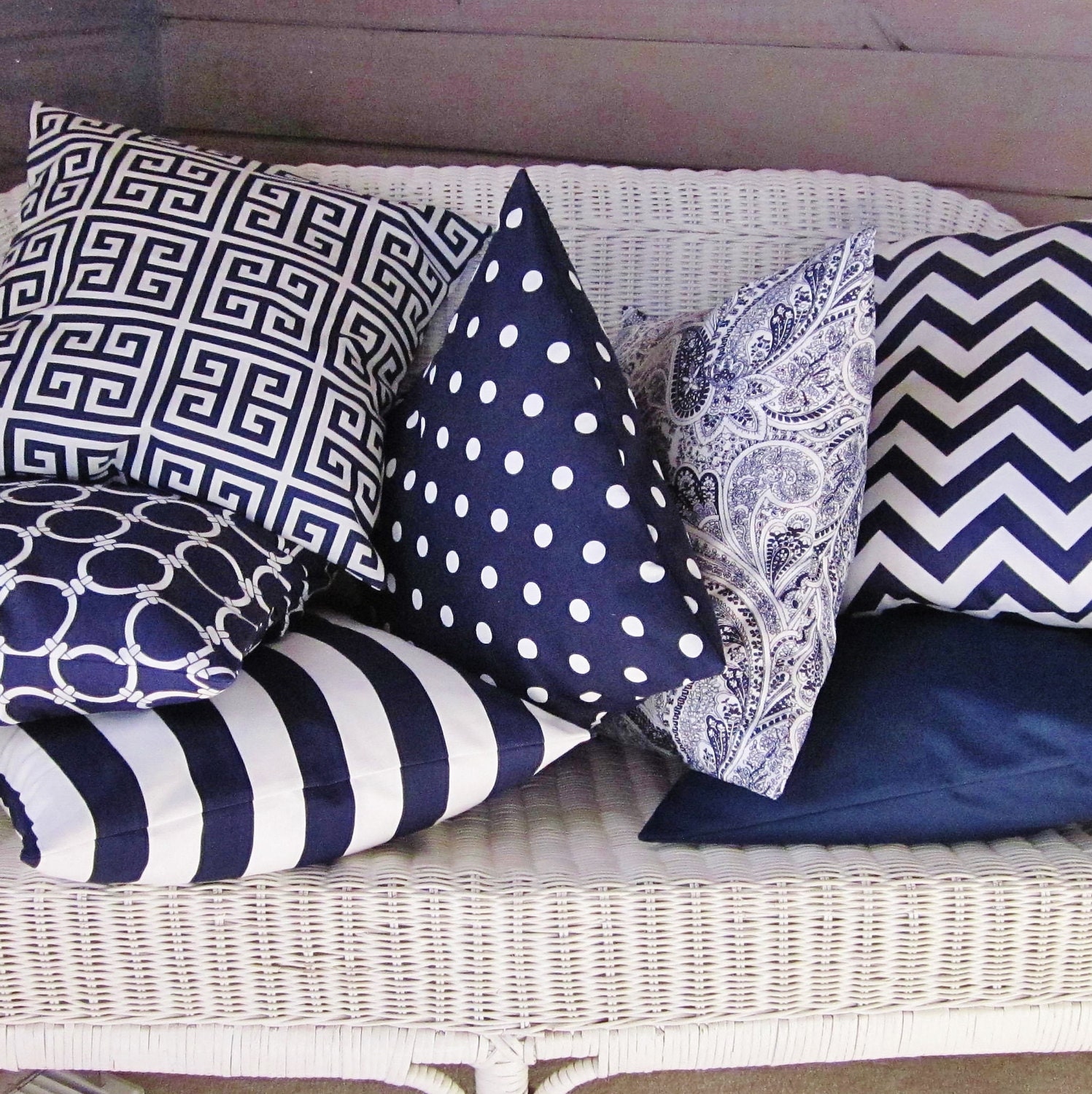 Navy Paisley Throw Pillow Cover Navy Blue Pillow Cover Navy | Etsy
