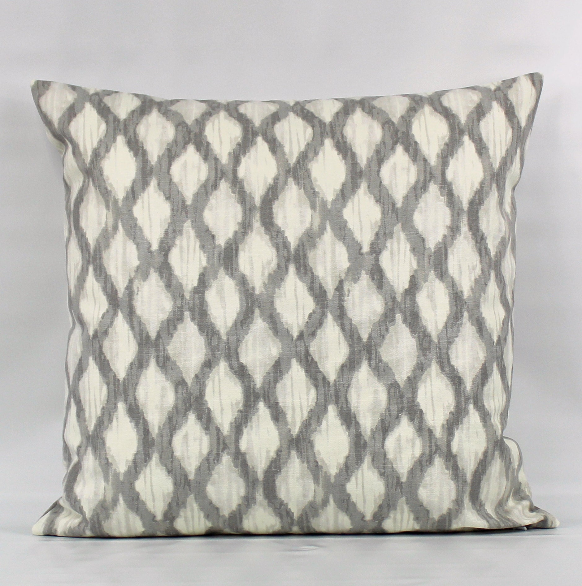 Gray Pillow Cover Gray Lattice Pillow Gray Pillow Gray Etsy