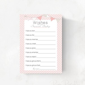 Auguri per le carte bambina, strisce rosa, DOWNLOAD INSTANT, Auguri per il bambino, download digitale