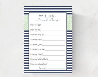 Mint Navy Babyparty wünscht Karte (digitaler Download)