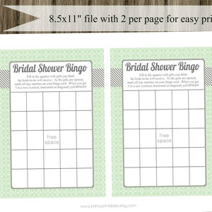 BRIDAL Shower Games Set / Bingo and Word Search Cards / mint / INSTANT DOWNLOAD / digital printable files / wedding shower activity idea image 3
