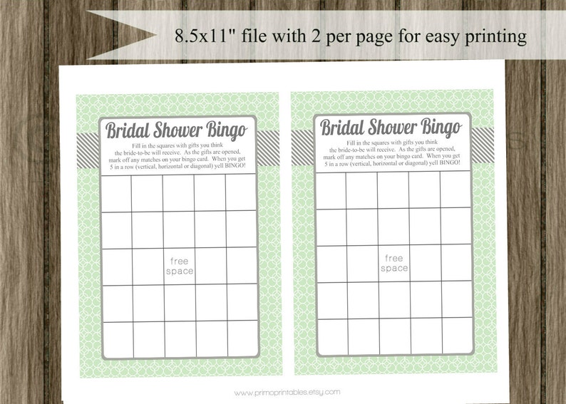 BRIDAL Shower Games Set / Bingo and Word Search Cards / mint / INSTANT DOWNLOAD / digital printable files / wedding shower activity idea image 3