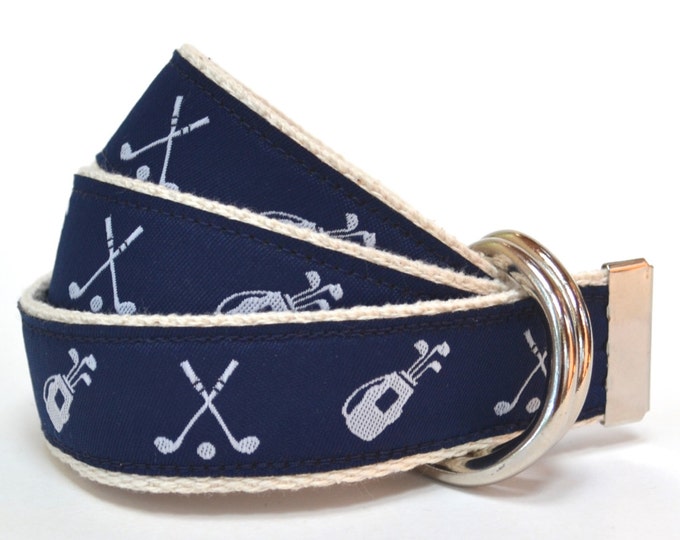 mens navy golf belt