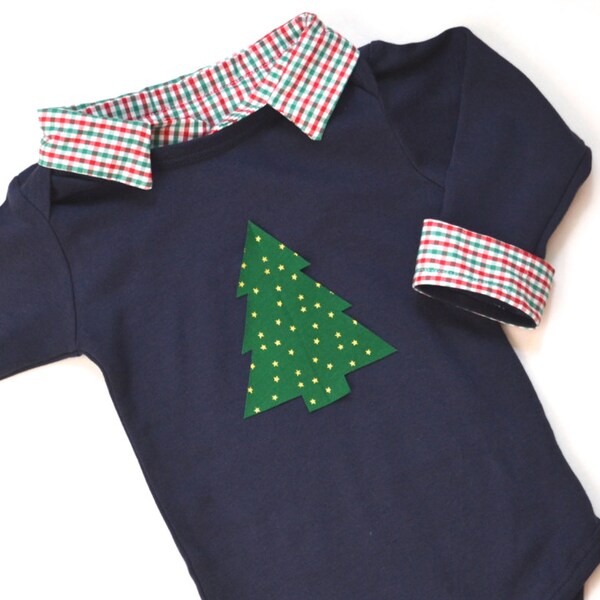 Baby Boy-Weihnachts-Outfit - rot & Grün Weihnachten Baby Boy Outfit - Baby Boy Weihnachten Shirt - erste Weihnachts-Outfit - Weihnachten-Baby-Geschenk