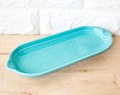 Turquoise Blue Fiestaware Relish Dish Utility Tray Long Serving Plate