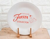 White and Red Fiesta Ware Collector Plate with Dancer Print