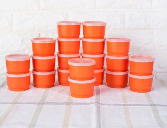 Tupperware Snack Cups Travel Size Storage Containers with Lids, Sauce Jars