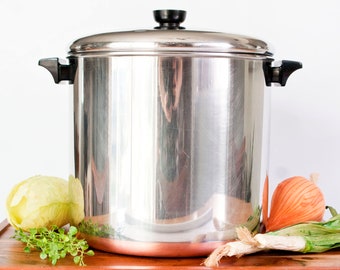 Revere Ware Pot 12 Qt Stock Canning Stew Copper Bottom Rome NY USA