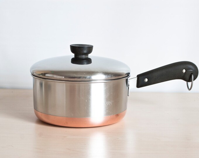 Revere Ware 2 Quart Saucepan, Copper Bottom Revereware Pot, Pre1962