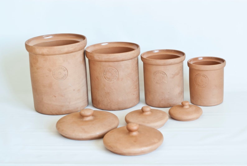 Vintage Italian Terracotta Kitchen Canisters Himark Italy Etsy