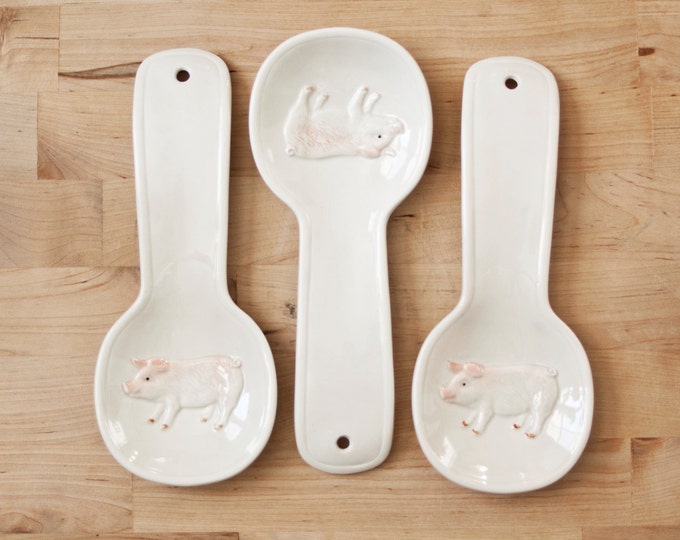 Otagiri Pig Spoon Rest Hand Decorated Spoon Holder Vintage Etsy