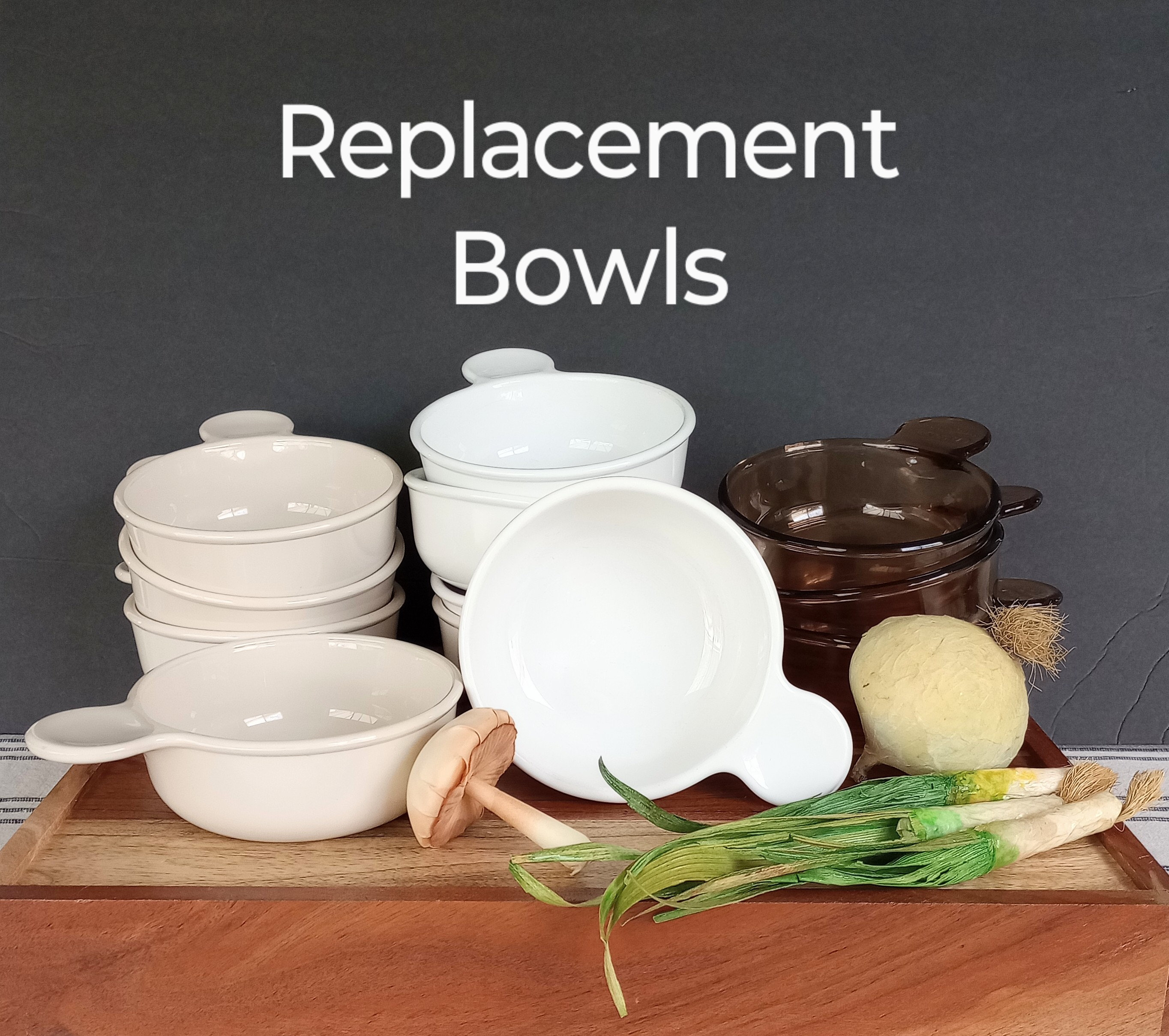 CORNINGWARE Creations STONEWARE 調理器具セット Corning Ware Grab It Bowl, Pyroceram Replacement Tab Handle