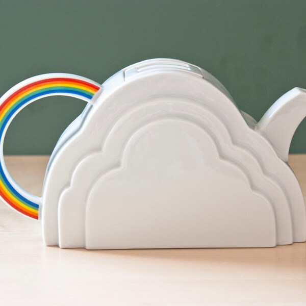 Vintage Vandor San Francisco Cloud and Rainbow Shaped Teapot, Made in Japan, 1970s