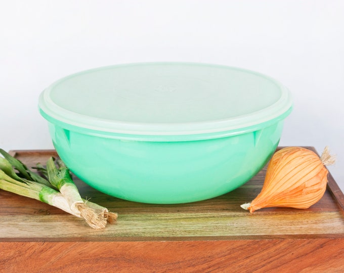 Tupperware Fix N Mix Bowl, Jade Green Large Salad Bowl With Lid, Tupper