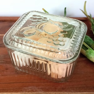 Federal Glass Refrigerator Dish Replacement, Fruit Pattern Ribbed Baking Dish