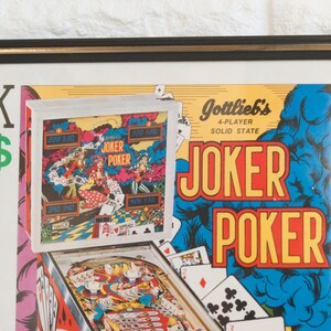 Pinball Machine Arcade Flyer, Man Cave Ad Vintage Advertisement, Joker ...