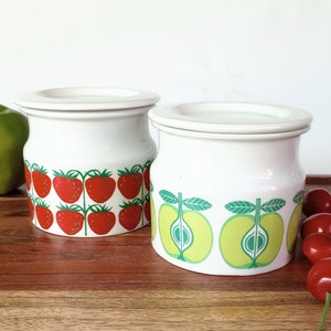 Arabia Finland Pomona Jar Fruit Print, Strawberry or Apple with lid