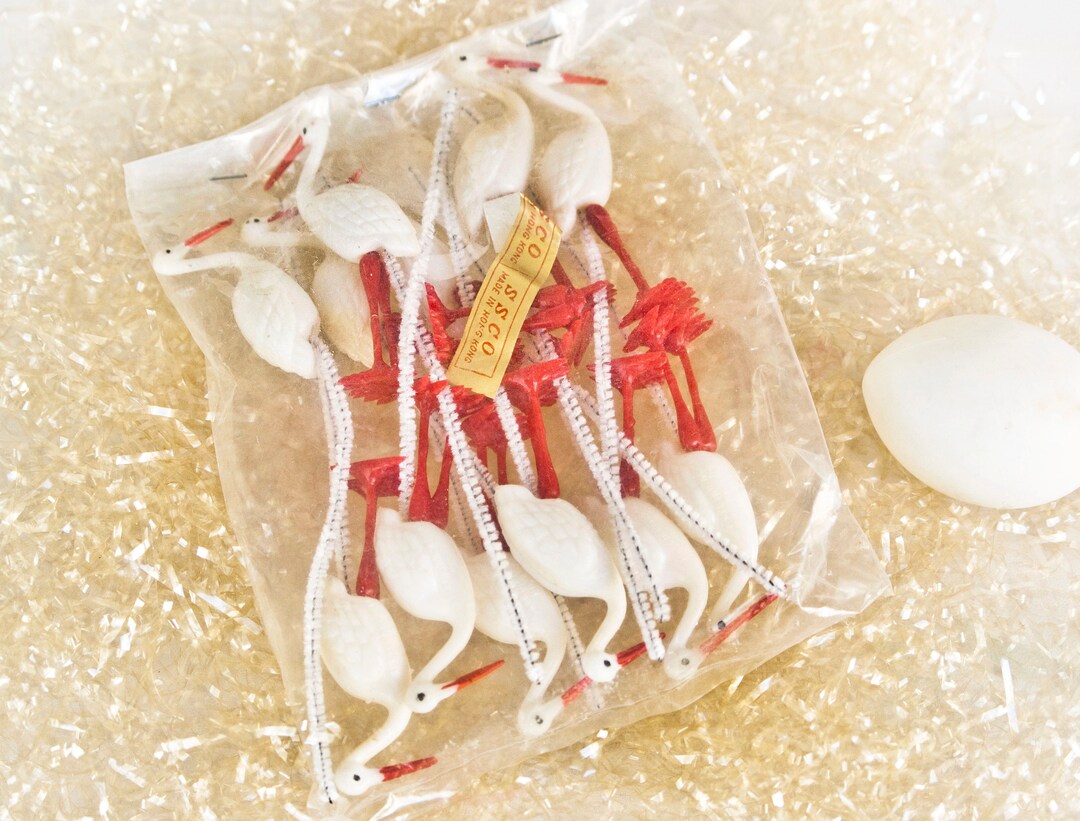 Bird Floral Picks Stork Flower Stems for Arrangements Baby Etsy